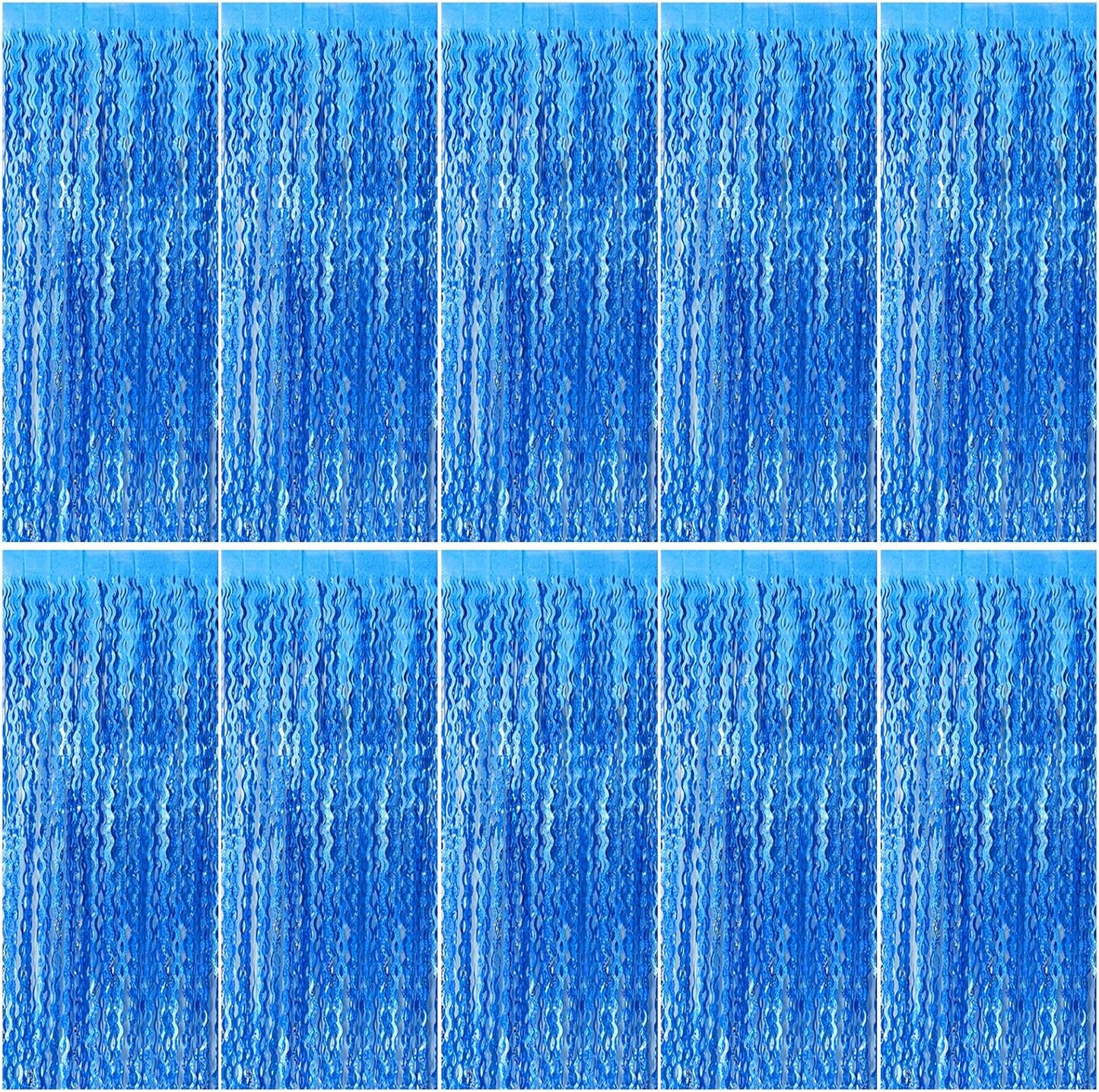 Tinsel Foil Fringe Curtains Wavy Backdrop for Parties Sparkle Metallic Wavy Foil Fringe Backdrop Curtain for Party Decorations Photo Booth Props for Birthday Graduation Wedding