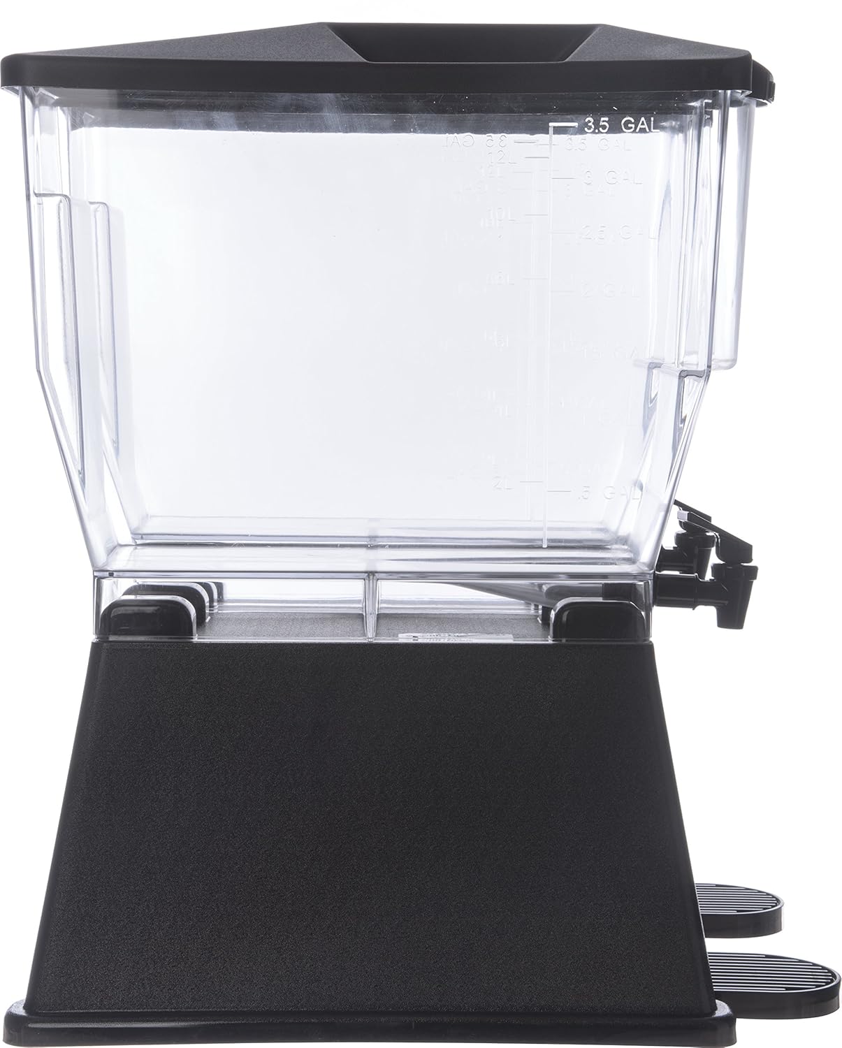 Carlisle FoodService Products Trimline Double Base Rectangular Beverage Dispensers with Spigot for Catering, Buffets, Restaurants, Polycarbonate (Pc), 2 x 3.5 Gallons, Black