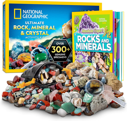 National Geographic Rock Bingo Game - Play Rock Bingo, Mineral Memory, Gemstone Trivia, & Card Games, Collection Includes Over 150 Rocks and Minerals, Educational STEM Toy for Kids (Amazon Exclusive)