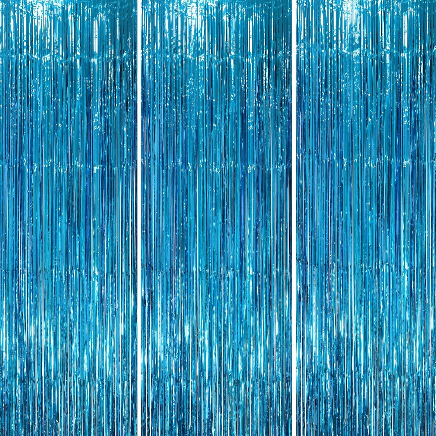 Voircoloria 3 Pack 3.3x8.2 Feet Gold Foil Fringe Backdrop Curtains, Tinsel Streamers, Fringe Backdrop for 2025 New Years Eve, Graduation, Birthday, Baby Shower, Gender Reveal, Disco Party - Colors A