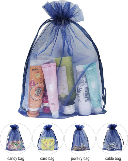 Jexila 120PCS Sheer Organza Bags 5X7 inches Mesh Drawstring Gift Bags Small for Jewelry Wedding Party Baby Shower Favor Bags (Rainbow )