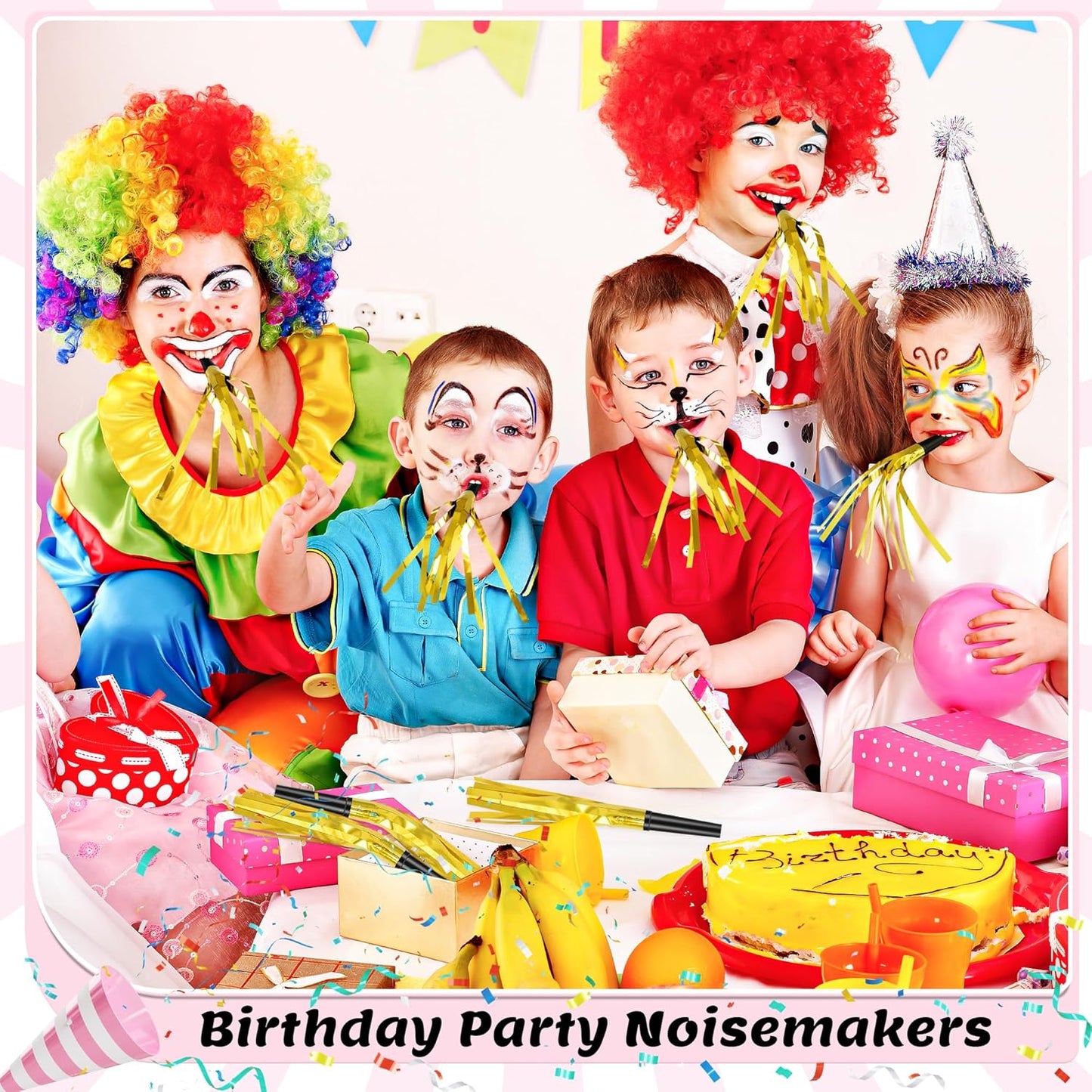 12 Pcs Noise Makers Glitter Metallic Fringed Party Blowers for Birthday New Years Graduation Sporting Events Party Favor Supplies (Mixed Colors)