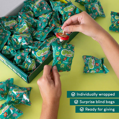 BONNYCO Wood Spinning Top 40 Pack Jungle Kids Party Favors. Spinning Tops Goodie Bags Stuffers for Kids 3-5 4-8, Return Gifts for Birthday Party. Goody Bag Stuffers, Pinata, Classroom Prizes, Rewards