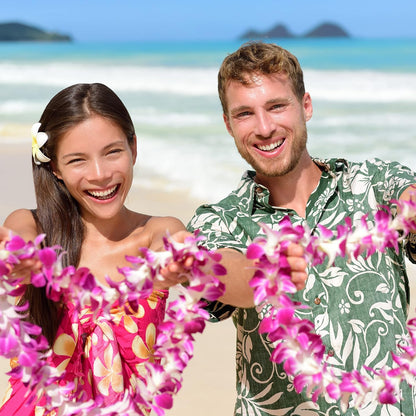 Giegxin 12 Pcs LED Hawaiian Lei Light up Flower Lei Tropical Glow Necklaces Lighted Lei Artificial Rainbow Lei for Kid Adult Hawaii Luau Themed Party Carnival Beach Wedding Masquerade (Multicolor)