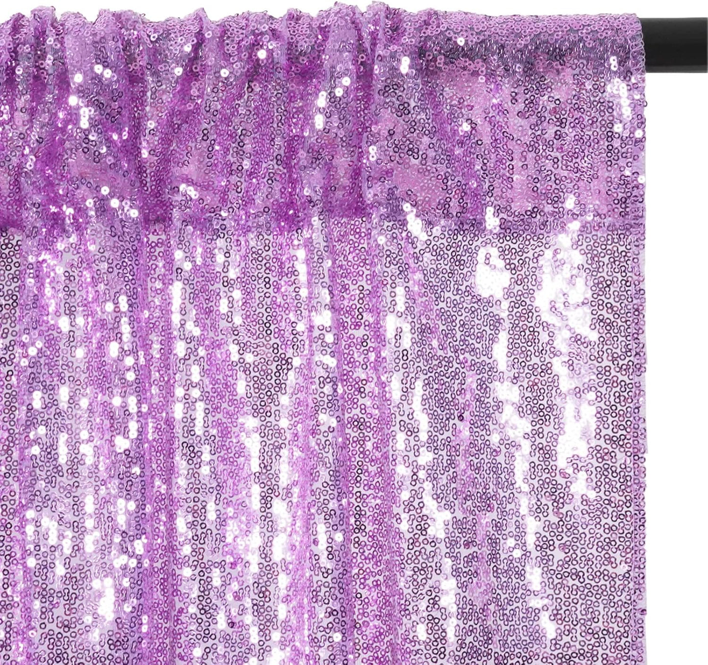 Poise3EHome Black Sequin Backdrop Curtains, 2 Panels 2FTx8FT Glitter Photo Booth Backdrop for Halloween Birthday Bachelorette Wednesday Twilight Party Decorations