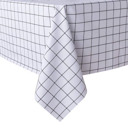 sancua Clear Plastic 100% Waterproof Tablecloth - 54 x 78 Inch - Vinyl PVC Rectangle Table Cloth Protector Oil Spill Proof Wipe Clean Table Cover for Dining Tables, Parties & Camping, Crystal Clear