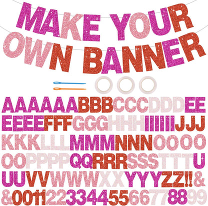 BEISHIDA 116 PCS A-Z DIY Letter Banner Kit Make Your Own Banner Including 111 Letters and Numbers 3 Rope and 2 Threading Device,Customized for Birthday Graduation Wedding Decor Black