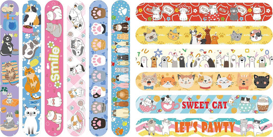 48 Pcs Slap Bracelets for Kids Holiday Party Favor Toys Slap Bracelets Bulk Cat and Dog Theme Snap Bracelet Birthday Party Supplies Classroom Prizes Wrist Bands Toddler Party Favors Christmas Easter Halloween Holiday Gifts