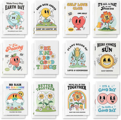 THiNKABLE Mini Notebooks for Kids, Set of 24, Retro Mini Kid Journals Bulk, Small Notebooks for Party Favors, Back to School Supplies, Inspirational Notebooks, Pocket Journal sets