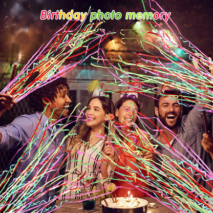 Sratte 100 Pcs Hand Throw Streamers with Colorful Ribbon No Mess Confetti Crackers for Halloween, Wedding, Party, Graduation, Birthday, Celebration