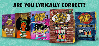 Lyrically Correct '90s & 2000s Music Trivia Card Game - Hip Hop and R&B Edition - Finish the Lyrics Challenge, Fun for Adults, Party or Family Night