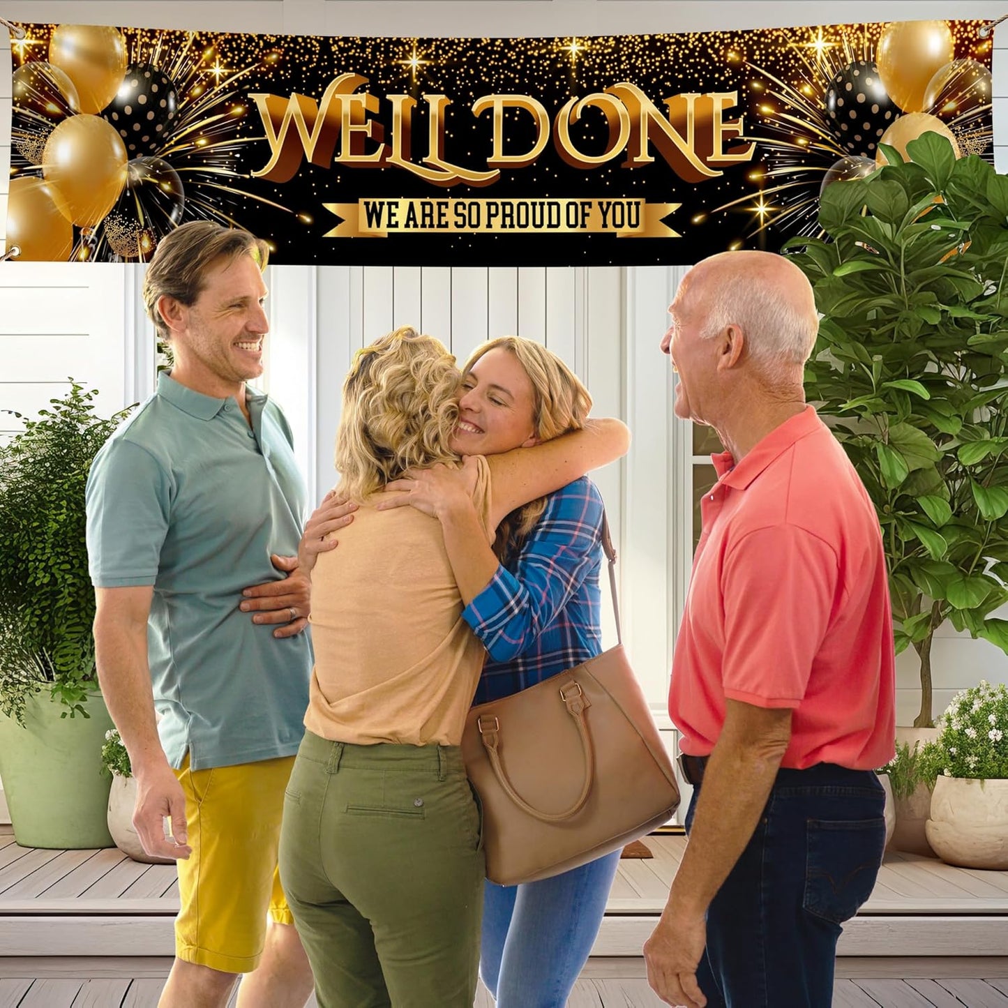 Welcome Banner - Black and Gold Welcome Home Decorations 6 x 1.3ft - Welcome Back Banner - We Missed You So Much