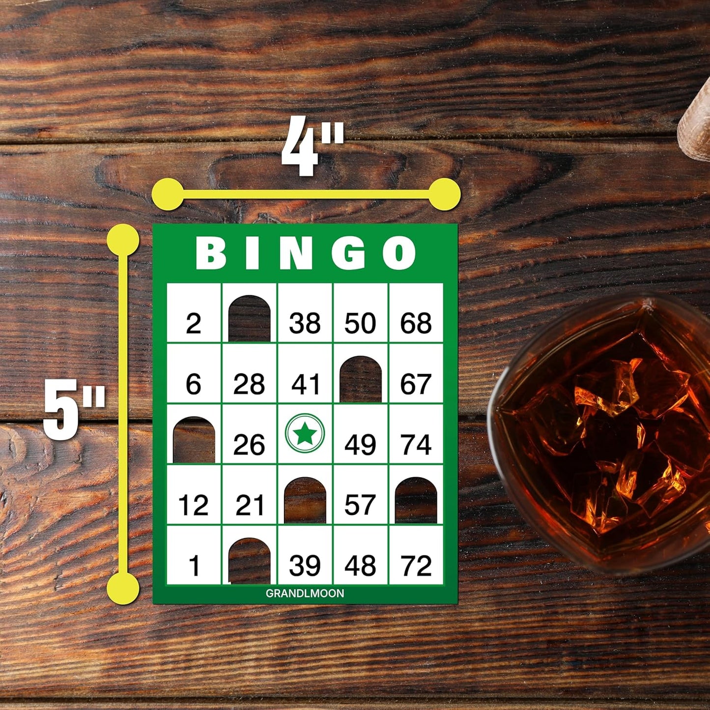 GRANDLMOON 200 Reusable Portable Windowed Bingo Game Cards in Vibrant Colors No Chips Needed (1-75 Version, Vol 1)