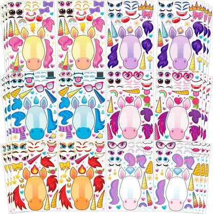 JOYIN 36 Sheets 9"x6" Make a face Stickers for Kids, Make Your Own Animal Stickers with Unicorn, Dinosaur, Sea and Safari Animals, Crafts Birthday Party Favors, Goodie Bags Classroom Activities