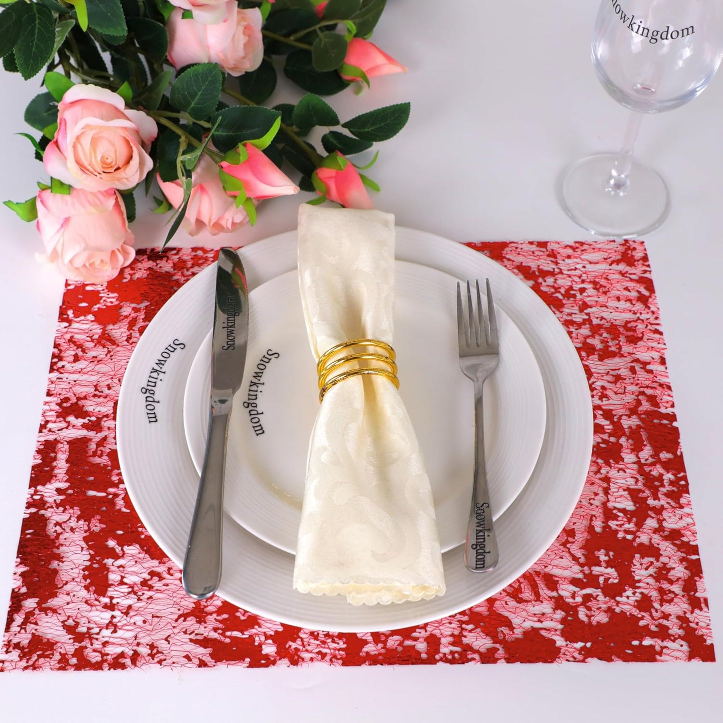 Snowkingdom 2 Pieces Gold Table Runner, Sequin Glitter Foil Metallic Thin Mesh Runner Roll 11"x108", Gold Table Decorations for Event Party, Wedding, Birthday Party, Christmas