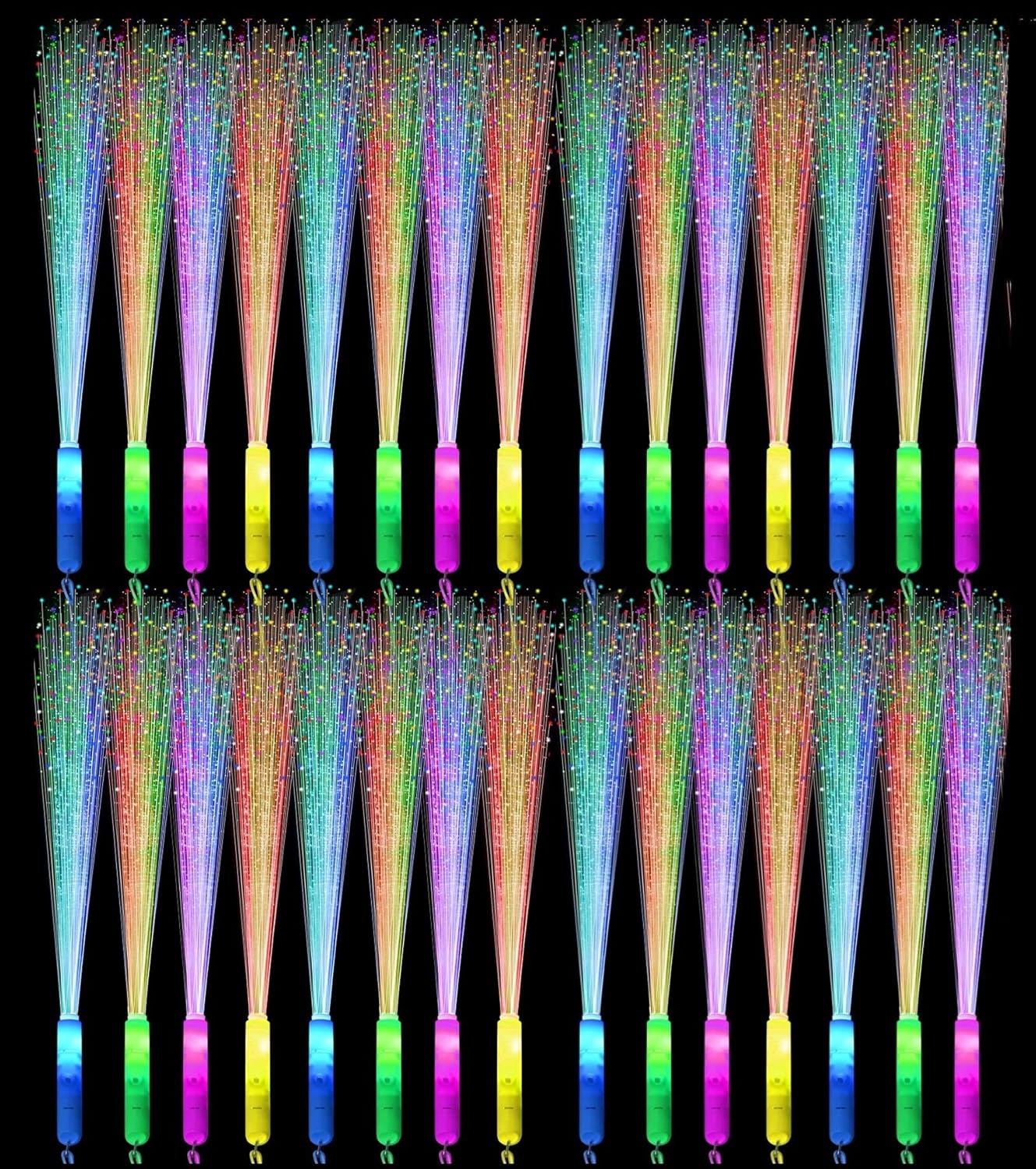 36 Pack Yellow Fiber Optic Glow Stick Wands Bulk with 3 Flashing Models for Valentine's Day St Patrick's Day Easter 4th of July Halloween Party Favors Bachelorette Concerts Clubs