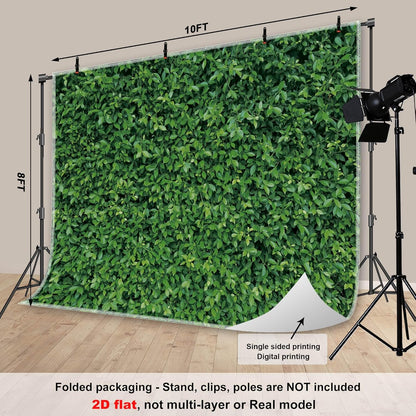 Green Leaves Backdrop - Nature Greenery Polyester Photography Background for Birthday Wedding Decor Soft Fabric Wall Banner | Baby Shower, Safari, Dinosaur Theme Photo Booth(7x5ft)
