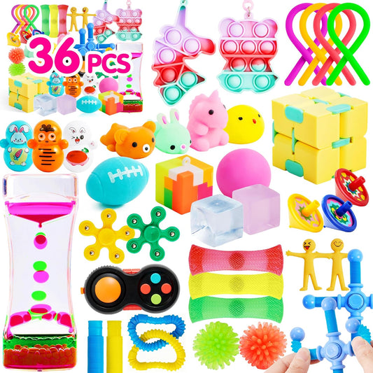 JOYIN 36 Pcs Party Favors for Kids, Fidget Toys Pack, Sensory Toy,Easter Goodie Bags Fillers for Birthday Party, Prizes in Bulk for School, Pinata Stuffers, Classroom Prizes, Treasure Box Toys