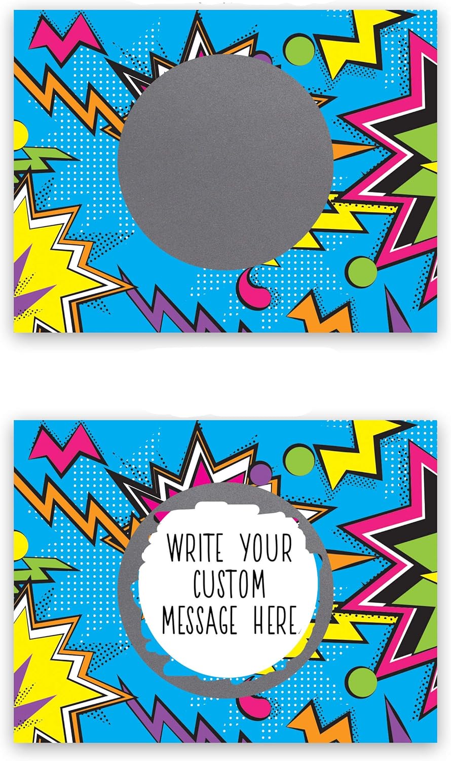 My Scratch Offs - Customizable Scratch-Off Cards Graffiti Design for Prizes, Classroom Rewards & Teacher Supplies, 50 Pack