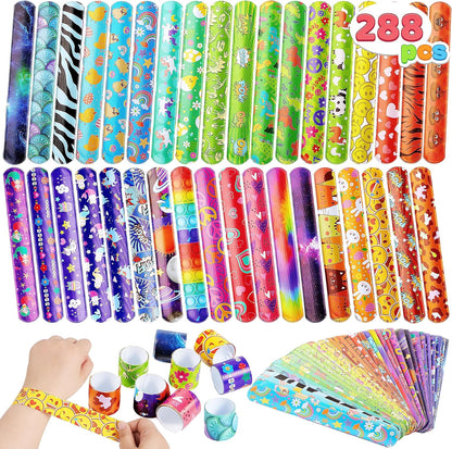 JOYIN 48 Pcs Slap Bracelets for Kids, Bulk Wristbands with Animals, Friendship, Heart, Galaxy, Party Favors, Classroom Prizes Birthday Exchanging Gifts, Goodie Bag Stuffers