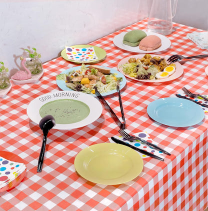 Plastic Serving Utensils, 9" Clear Disposable Utensils 18 Pack, 6 Serving Tongs, Spoons, Forks