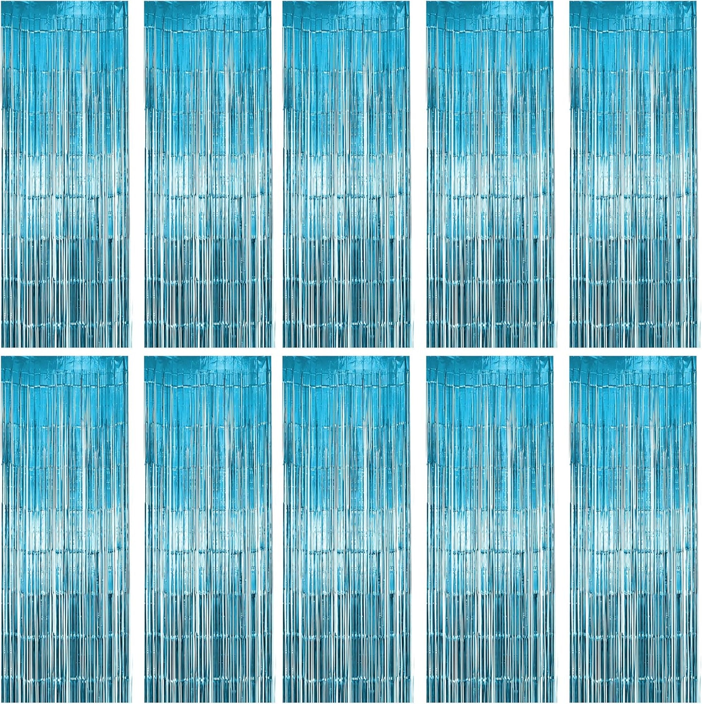 Hampton Distribution 6 Pack Silver Foil Fringe Curtains, Silver Tinsel Backdrop Party Curtains, Party Supplies for Birthday, Holidays, Parties & More
