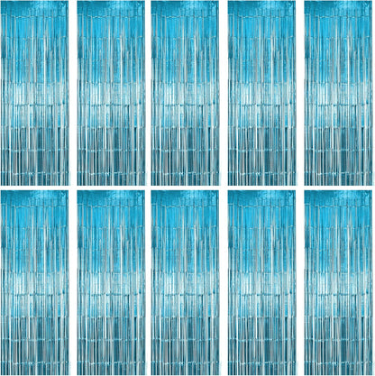 Hampton Distribution 6 Pack Silver Foil Fringe Curtains, Silver Tinsel Backdrop Party Curtains, Party Supplies for Birthday, Holidays, Parties & More