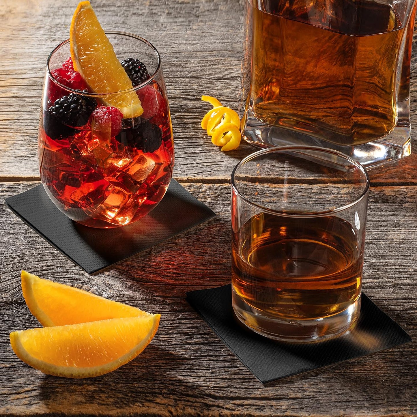 AH AMERICAN HOMESTEAD Cocktail Napkins-Disposable Beverage/Bar Napkins-White Linen-Like Square Napkins-Eco-Friendly & Compostable-Everyday Use, Party or Wedding 4.75inch x 4.75inch (100 Count, White)