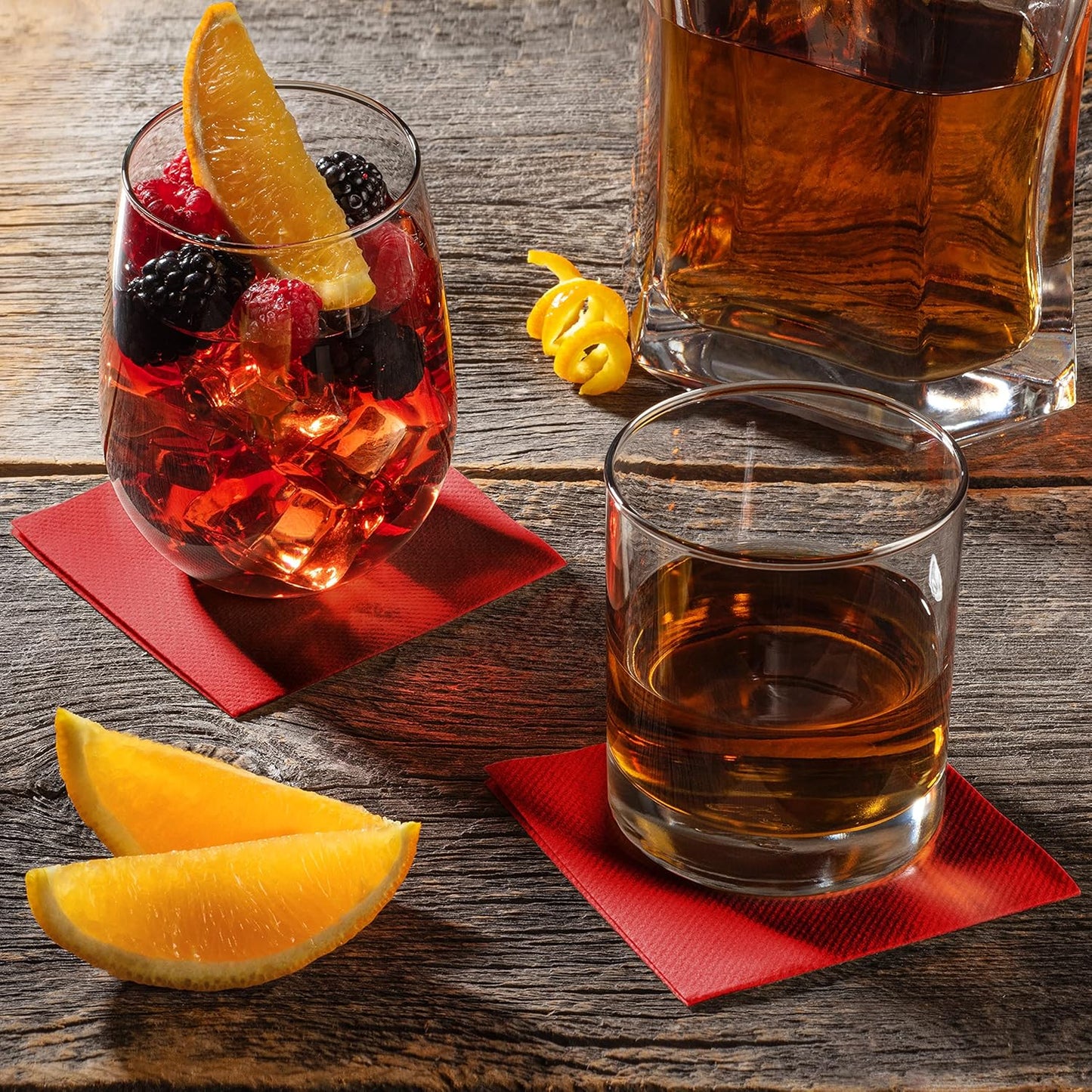 AH AMERICAN HOMESTEAD Cocktail Napkins-Disposable Beverage/Bar Napkins-White Linen-Like Square Napkins-Eco-Friendly & Compostable-Everyday Use, Party or Wedding 4.75inch x 4.75inch (100 Count, White)