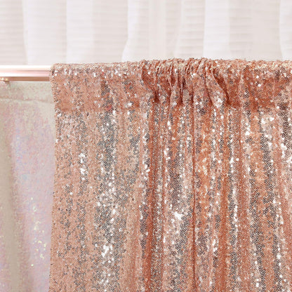Poise3EHome Black Sequin Backdrop Curtains, 2 Panels 2FTx8FT Glitter Photo Booth Backdrop for Halloween Birthday Bachelorette Wednesday Twilight Party Decorations