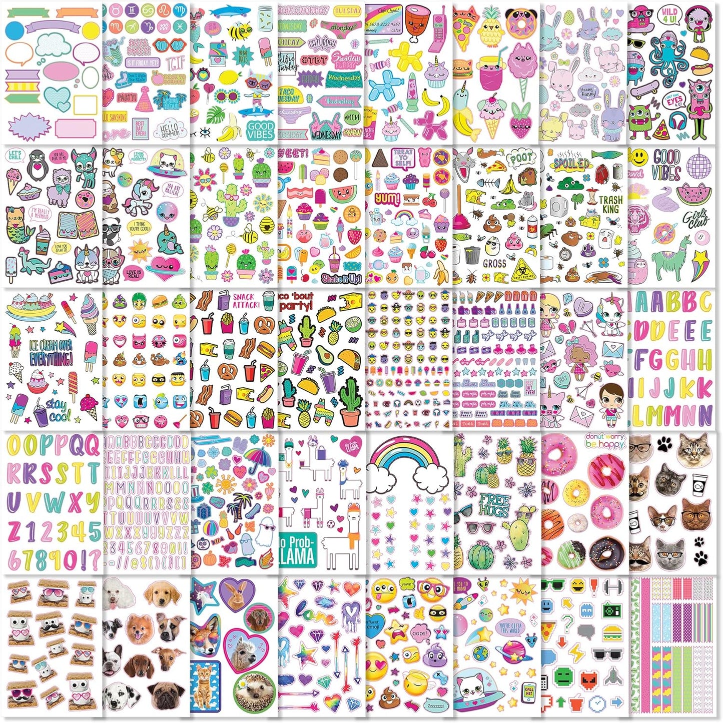 Fashion Angels 1000+ Ridiculously Cute Stickers for Kids - Fun Craft Stickers for Scrapbooks, Planners, Gifts and Rewards, 40-Page Sticker Book for Kids Ages 6+ and Up