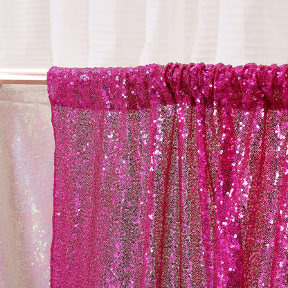 Poise3EHome Black Sequin Backdrop Curtains, 2 Panels 2FTx8FT Glitter Photo Booth Backdrop for Halloween Birthday Bachelorette Wednesday Twilight Party Decorations