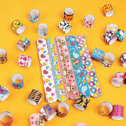 JOYIN 144 Pcs Slap Bracelets for Kids, Bulk Wristbands with Animals, Friendship, Heart, Party Favors, Classroom Prizes Birthday Exchanging Gifts,Goodies Bag Stuffers Fillers