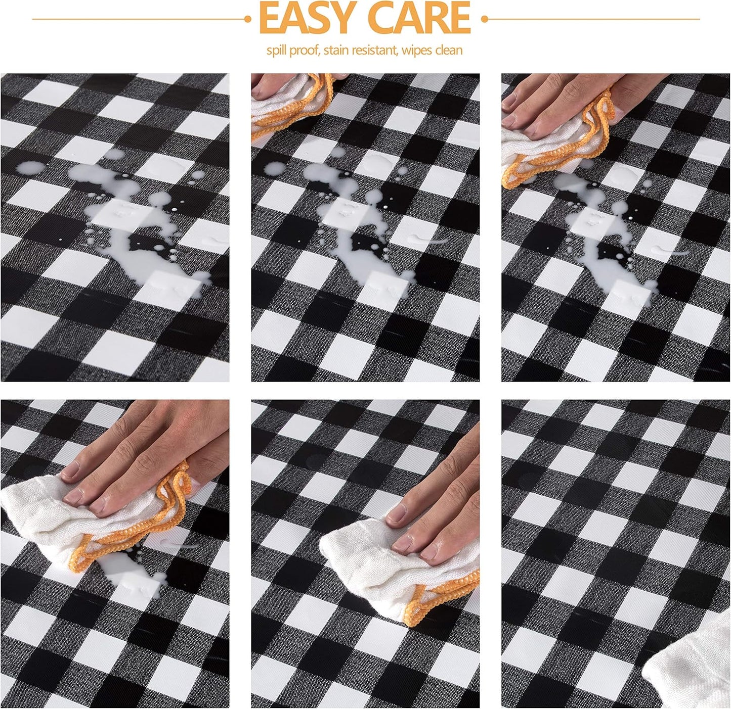 sancua Clear Plastic 100% Waterproof Tablecloth - 54 x 78 Inch - Vinyl PVC Rectangle Table Cloth Protector Oil Spill Proof Wipe Clean Table Cover for Dining Tables, Parties & Camping, Crystal Clear