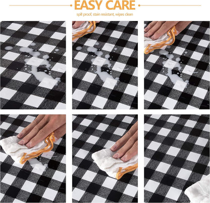 sancua Clear Plastic 100% Waterproof Tablecloth - 54 x 78 Inch - Vinyl PVC Rectangle Table Cloth Protector Oil Spill Proof Wipe Clean Table Cover for Dining Tables, Parties & Camping, Crystal Clear