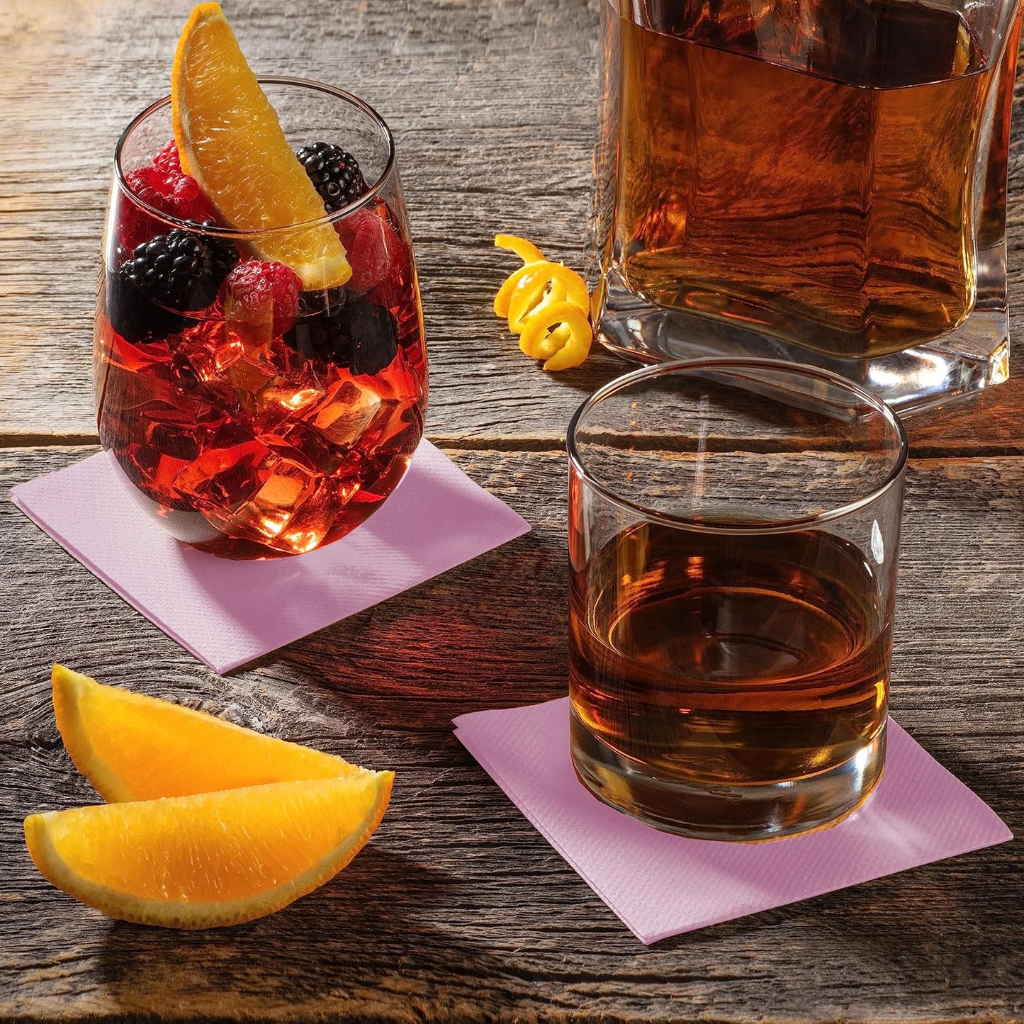 AH AMERICAN HOMESTEAD Cocktail Napkins-Disposable Beverage/Bar Napkins-White Linen-Like Square Napkins-Eco-Friendly & Compostable-Everyday Use, Party or Wedding 4.75inch x 4.75inch (100 Count, White)