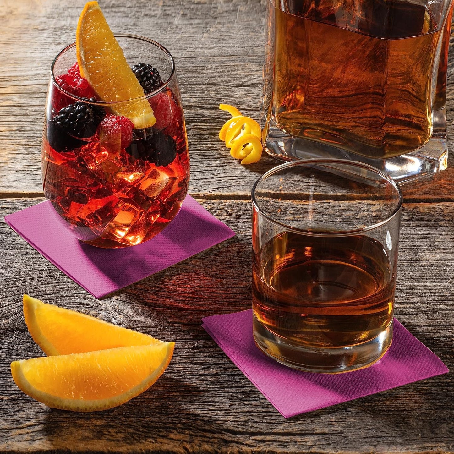 AH AMERICAN HOMESTEAD Cocktail Napkins-Disposable Beverage/Bar Napkins-White Linen-Like Square Napkins-Eco-Friendly & Compostable-Everyday Use, Party or Wedding 4.75inch x 4.75inch (100 Count, White)