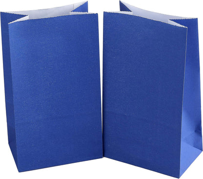 Partay Shenanigans Party Favor Bags - 50 Pack Kraft Paper Goodie Gift Lunch Treat Bags - Party Supplies for Theme Kids Birthday - 5"x3"x9" (Baby Blue)