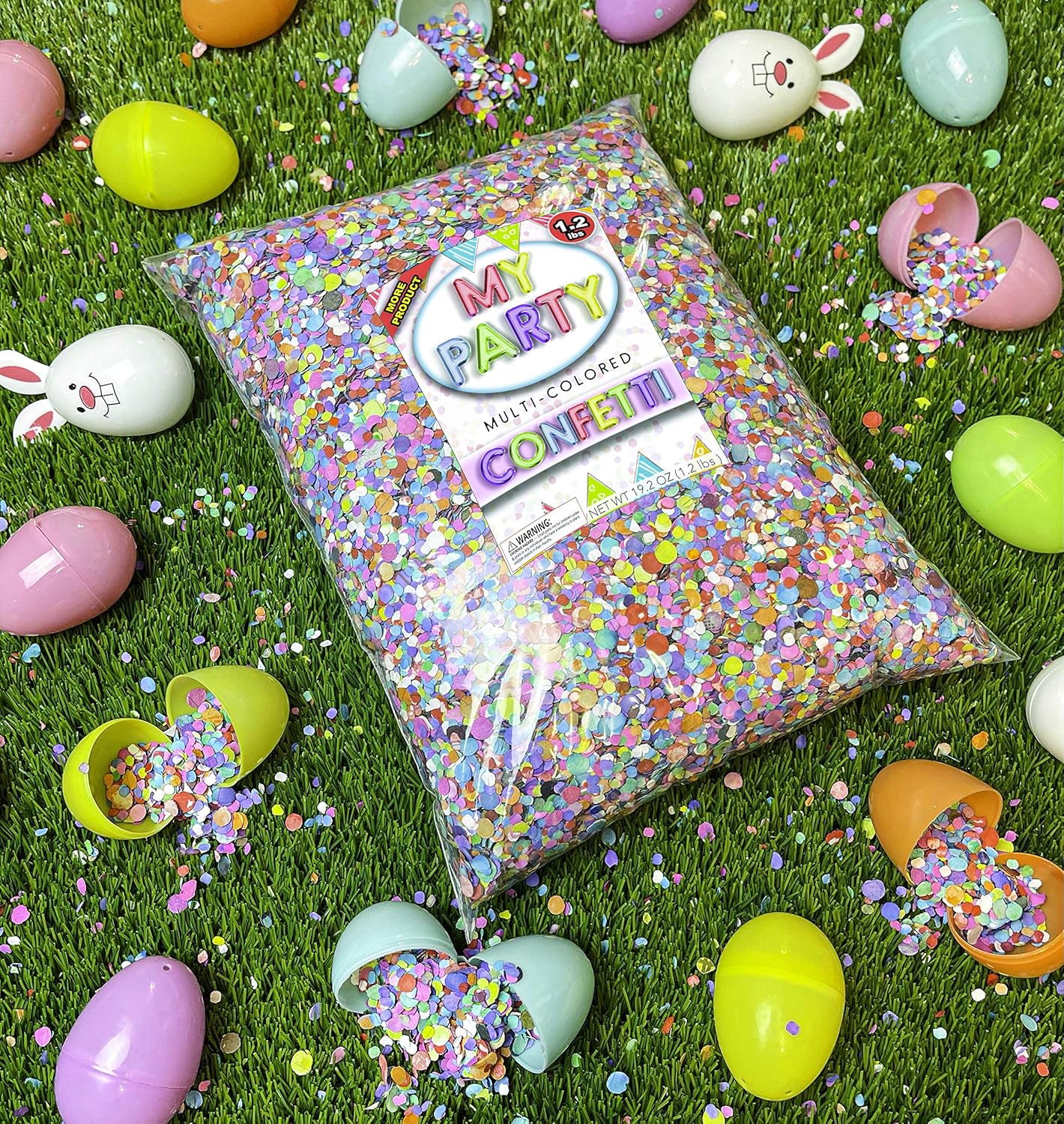Jergrim Festive Mexican Confetti Bag- 1.2lbs/544gr. Bulk Bag, Perfect for Birthday, Piñata filler, Easter Egg Fillers (cascarones), Wedding Toss, Fiesta Party Decor, Cinco de Mayo, Easter egg filler