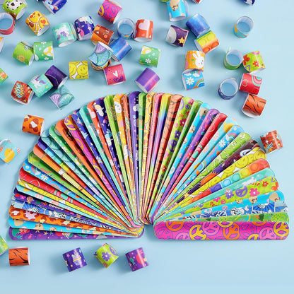 JOYIN 48 Pcs Slap Bracelets for Kids, Bulk Wristbands with Animals, Friendship, Heart, Galaxy, Party Favors, Classroom Prizes Birthday Exchanging Gifts, Goodie Bag Stuffers