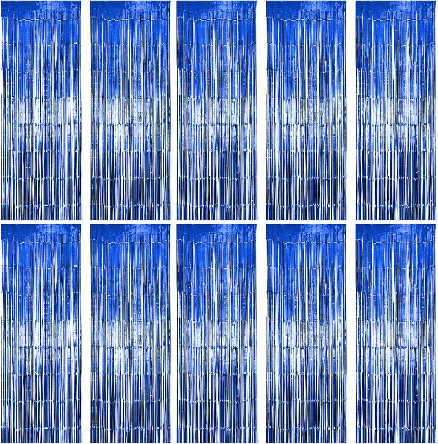 Hampton Distribution 6 Pack Silver Foil Fringe Curtains, Silver Tinsel Backdrop Party Curtains, Party Supplies for Birthday, Holidays, Parties & More