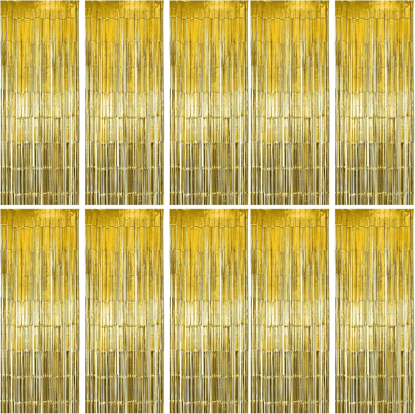 Hampton Distribution 6 Pack Silver Foil Fringe Curtains, Silver Tinsel Backdrop Party Curtains, Party Supplies for Birthday, Holidays, Parties & More