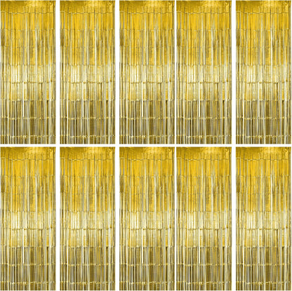 Hampton Distribution 6 Pack Silver Foil Fringe Curtains, Silver Tinsel Backdrop Party Curtains, Party Supplies for Birthday, Holidays, Parties & More