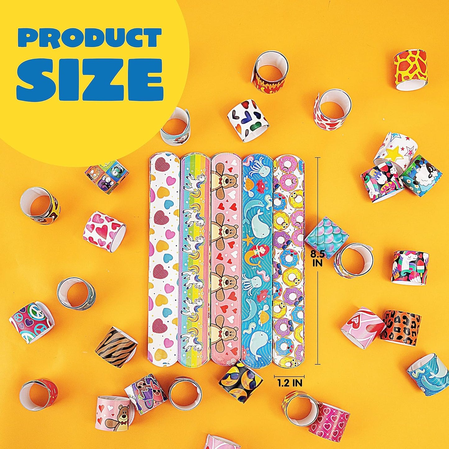 JOYIN 144 Pcs Slap Bracelets for Kids, Bulk Wristbands with Animals, Friendship, Heart, Party Favors, Classroom Prizes Birthday Exchanging Gifts,Goodies Bag Stuffers Fillers