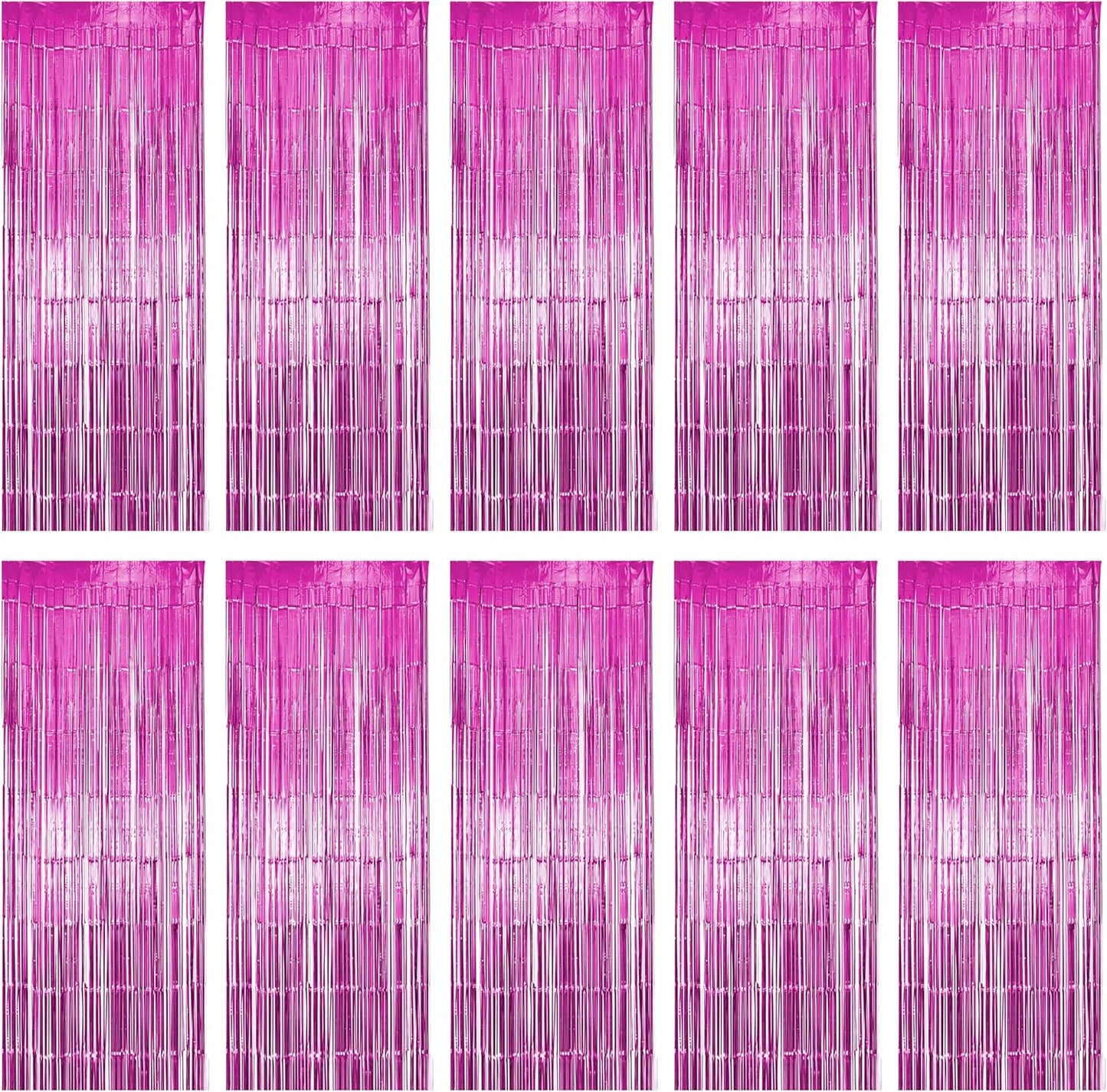 Hampton Distribution 6 Pack Silver Foil Fringe Curtains, Silver Tinsel Backdrop Party Curtains, Party Supplies for Birthday, Holidays, Parties & More