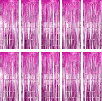 Hampton Distribution 6 Pack Silver Foil Fringe Curtains, Silver Tinsel Backdrop Party Curtains, Party Supplies for Birthday, Holidays, Parties & More