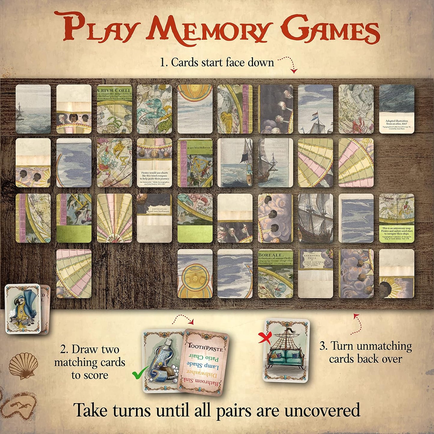 Word Treasures – Pirate Toys and Scavenger Hunt Games for Kids | Ages 4-8+, 1-4 players | Use for Sight Word Games, a Treasure Hunt, Memory Games or Puzzles for Kids Ages 4-8 | A Replayable Adventure!
