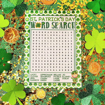 St. Patrick's Day Scavenger Hunt Word Scramble Holiday Fill In Game Cards, Ten 5" x 7" Fill In The Blank Cards by AmandaCreation