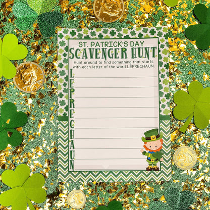 St. Patrick's Day Scavenger Hunt Word Scramble Holiday Fill In Game Cards, Ten 5" x 7" Fill In The Blank Cards by AmandaCreation