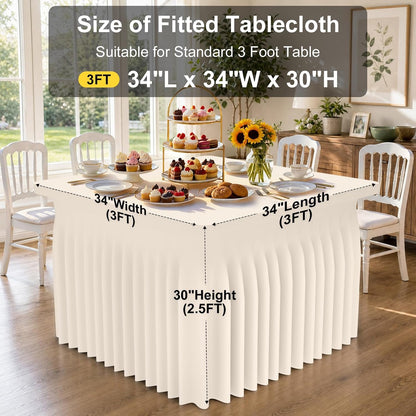 Spandex Tablecloth, Elastic Fitted Stretch Tablecloth for 6FT Rectangle Tables, Waterproof Washable Table Cover Skirt for Outdoor, Wedding, Banquet & Parties (Black, 72Lx30Wx30H Inch) - Colors B